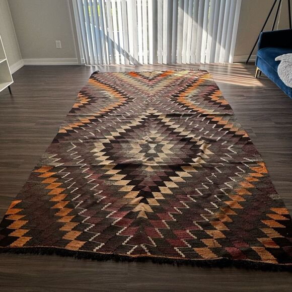 Multicolor Kilim Turkish Wool Area Rug 10 x 6 - Picture 5 of 13